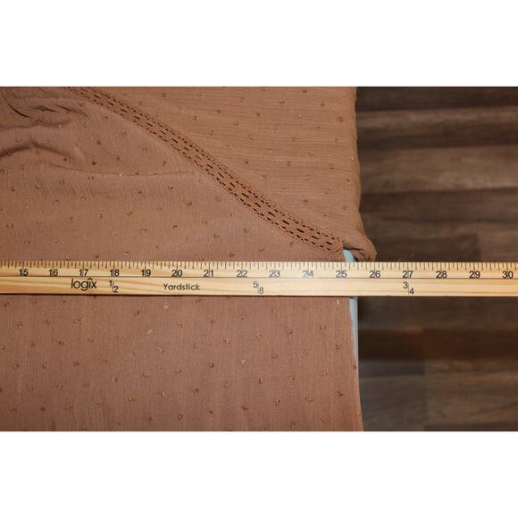 Torrid Chiffon Peasant 3/4 Sleeve Women's 2X Raglan Blouse Tobacco Brown Boho - Picture 12 of 14